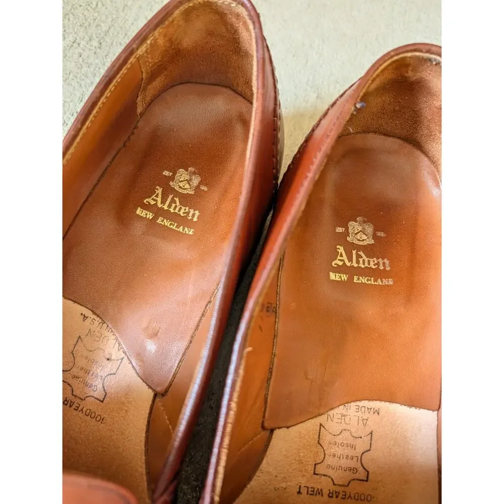 Alden Brown 685 Full Strap Slip On Loafer Leather Dress Shoes Size 11.5 D Mens